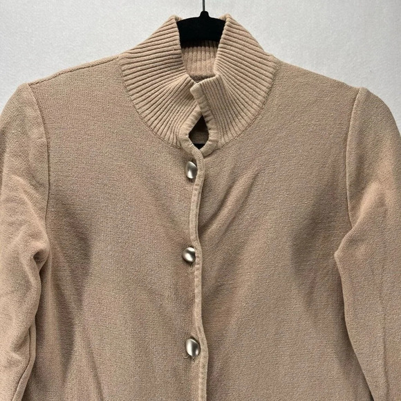 Antonio Pernas Cardigan Womens Size S Duster Button Front Long Sleeve Beige - Picture 2 of 11